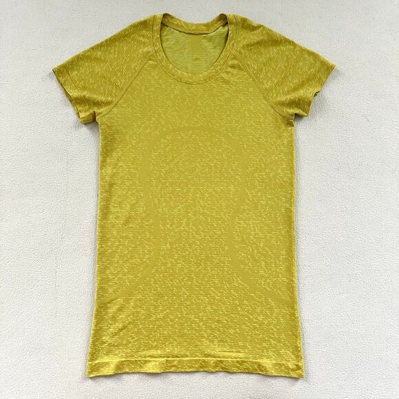Lululemon Distorted Static Soleil Yellow Swiftly Tech Short Sleeve 2.0 Shirt 4 - Picture 1 of 6